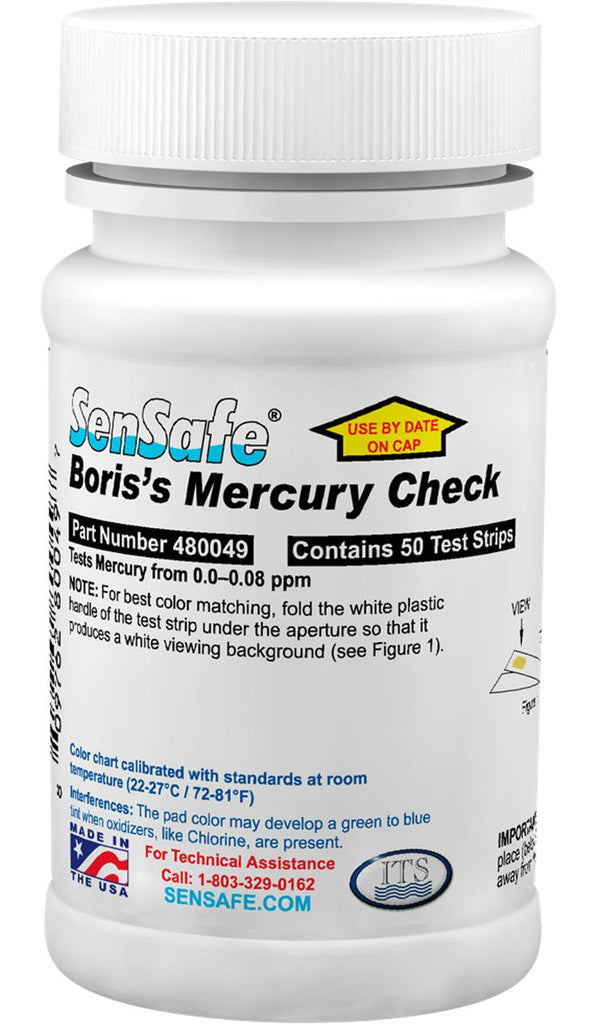 SenSafe® Boris's Mercury Check (Bottle of 50 tests) - Nano Clean Water Testing (Europe)