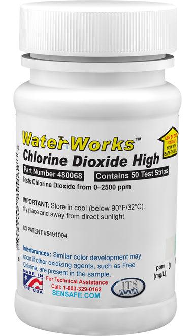 WaterWorks™ Chlorine Dioxide High Range Test Strips - Nano Clean Water Testing (Europe)
