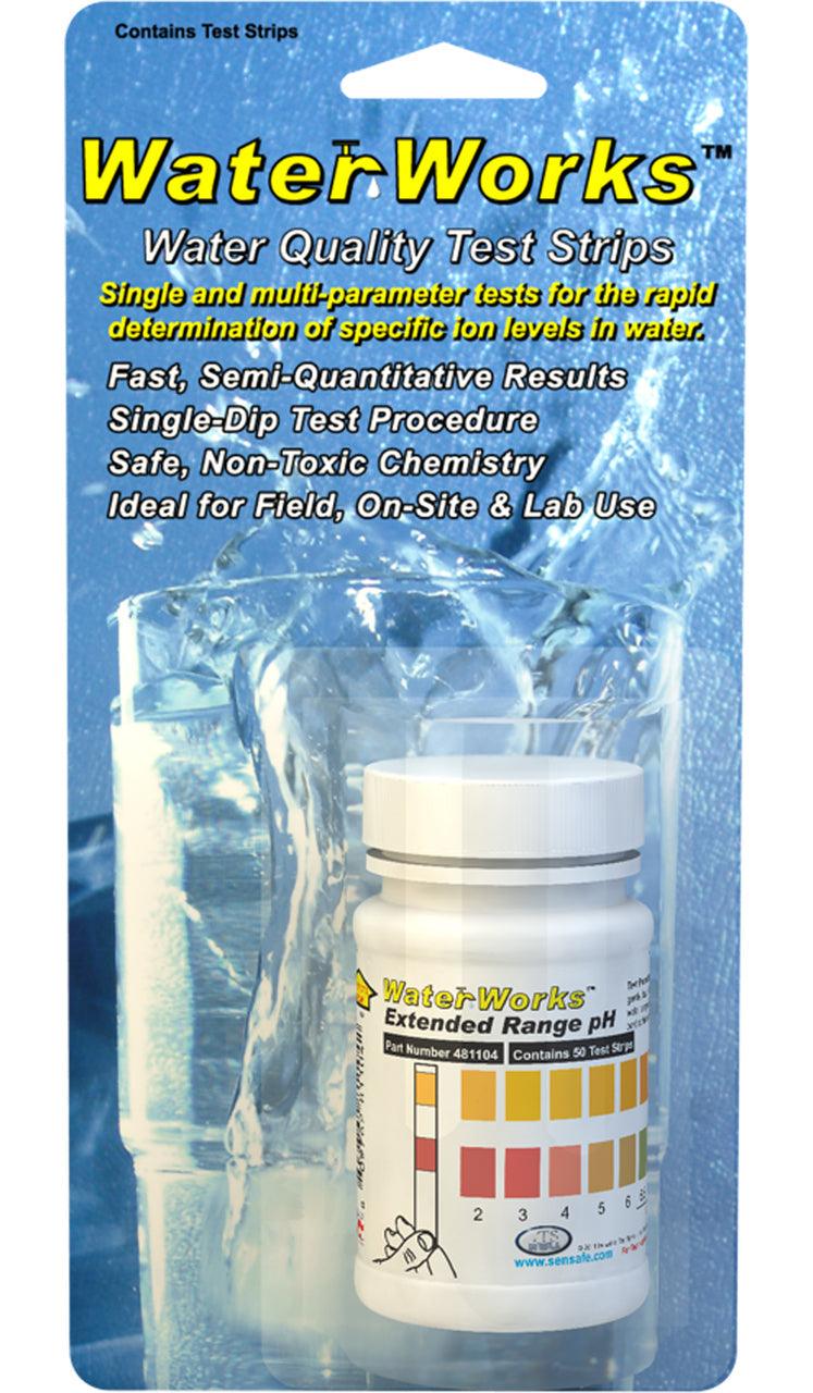 WaterWorks™ Extended Range pH (2-12pH - Bottle of 50 tests) - Nano Clean Water Testing (Europe)