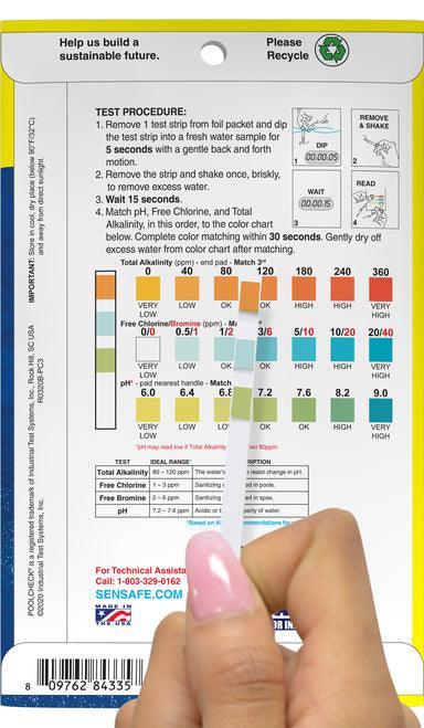Pool Check® 3in1 Eco pack (Total Alkalinity, Free Chlorine/Bromine & pH) Pool & Spa. - Nano Clean Water Testing (Europe)