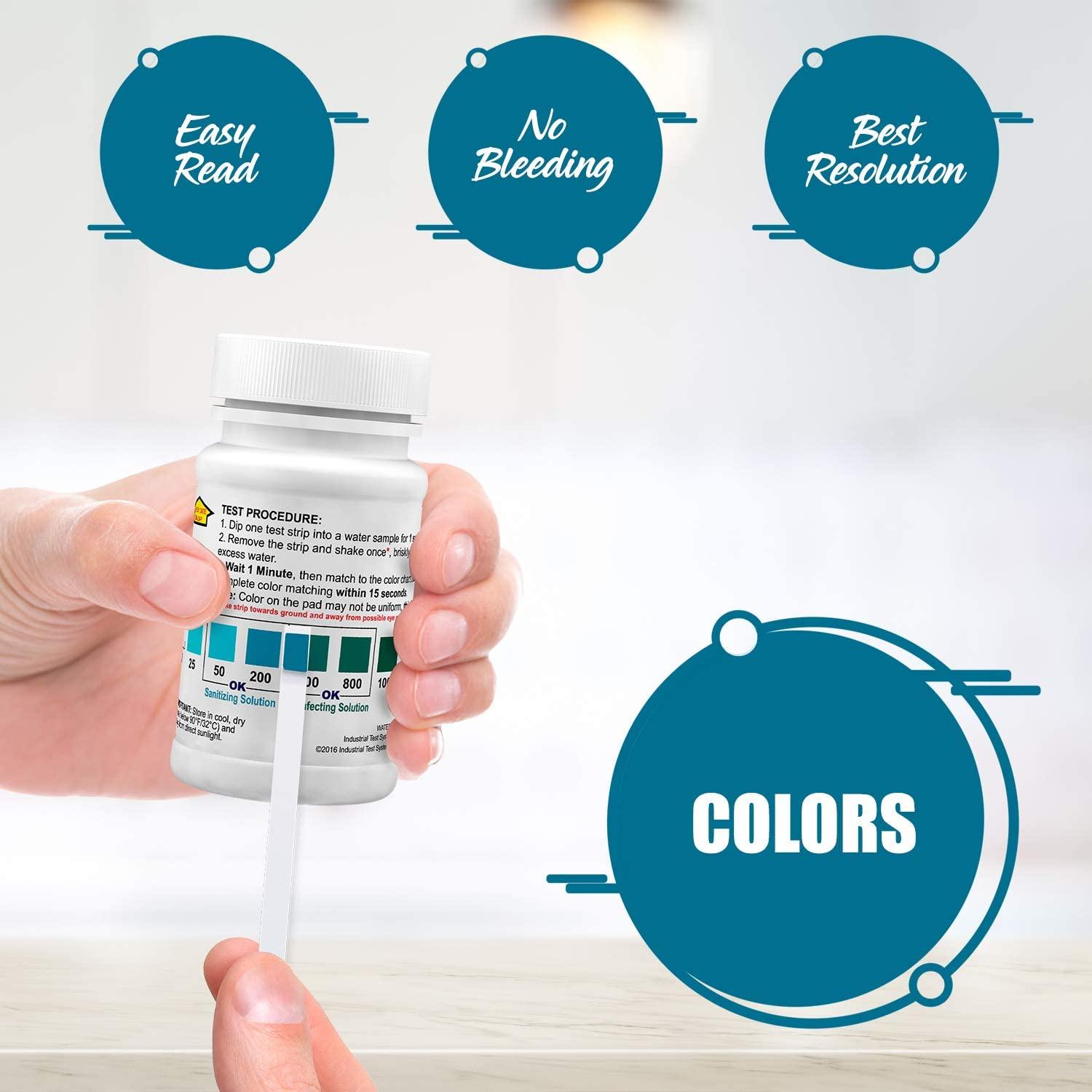 WaterWorks™ Free Chlorine Ultra High II 0-2000ppm (Bottle of 50 tests) - Nano Clean Water Testing (Europe)
