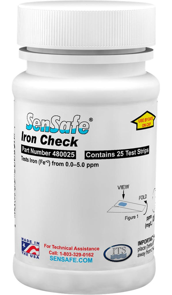 SenSafe® Iron Check 0.0-5ppm (Bottle of 25 tests) - Nano Clean Water Testing (Europe)