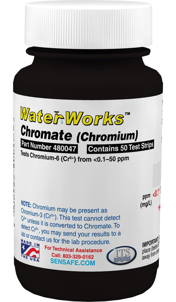 WaterWorks™ Chromate (Chromium) 0.1-50ppm (Bottle of 50 test strips) - Nano Clean Water Testing (Europe)