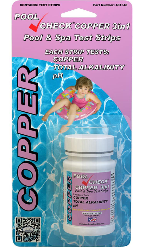 PoolCheck® Copper 3in1 - Copper, pH & Alkalinity (Bottle of 50 tests) - Nano Clean Water Testing (Europe)