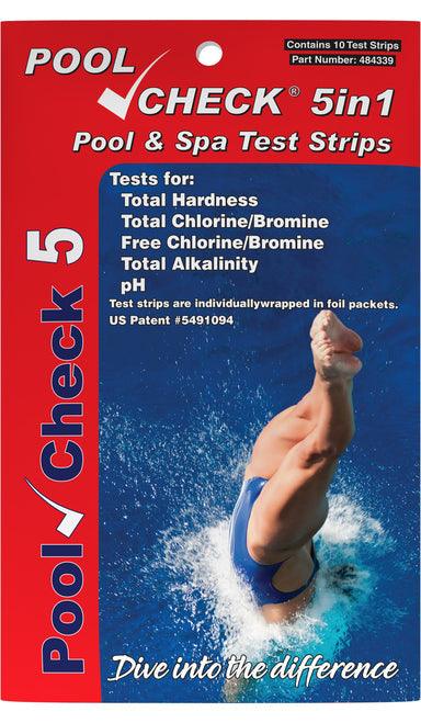Pool Check® 5in1 Eco pack (Total Hardness, Free Chlorine/Bromine, Total Chlorine, Total Alkalinity, pH) Pool & Spa. - Nano Clean Water Testing (Europe)